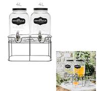 COOK CONCEPT, KA0638, Fontana per Bevande Double Bistrot 2x4L - Design Elegante, capacità ottimale, facilità d'uso, Manutenzione Pratica - Trasparente, Dimensioni: 2x4L, Colore: Trasparente