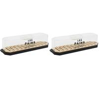 COOK CONCEPT, KA0644 - Contenitore per pane con coperchio trasparente e vassoio in legno, design elegante per una conservazione ottimale di pane e prodotti da forno, 403 x 97 x 121 cm, colore: