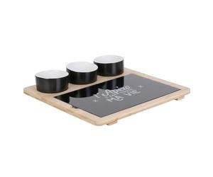 COOK CONCEPT KA4594 - Servizio da tavola in bambù con tagliere, 3 ciotole
