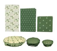 COOK CONCEPT KB6052 - Confezione Alimentare per Cera d'api X3, da Cucina, per conservare Altri Accessori, Tipo di Materiale, Colore: Verde, Avorio, 35 x 35 x 0,1