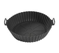COOK CONCEPT, KC0008, Stampo Rotondo in Silicone Antiaderente per Friggitrice ad Aria, Ideale per Cucinare Sano e Facile, Misura 20 cm, Colore Grigio