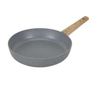 COOK CONCEPT, KC25341, Padella in Alluminio forgiato con Manico Effetto Legno, Ideale per rosolare e cuocere a Fuoco Lento, Design Elegante e Pratico, Dimensioni 28 cm, Colore Marrone e Grigio