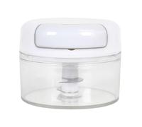 COOK CONCEPT, KD0003, Mini Tritatutto Manuale per Utensili da Cucina Pratico ed ergonomico, Lame in Acciaio Inox, Ideale per Piccoli Spazi, Bianco, Trasparente, Dimensioni Compatte