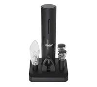 COOK CONCEPT, KV7370, Cassetta Vino 5 Eleganti Accessori in Acciaio Inox per Degustazione e Aperitivo, Pratica e Resistente, Dimensioni 55x304x217cm, Nero