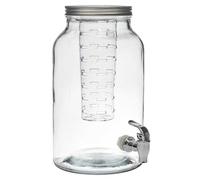 HOME DECO FACTORY Le Studio KA5854 Fontanella con Filtro, Dispenser con Rubinetto e Coperchio, Trasparente, Vetro, 5,5 l, Altezza 30,5 x 18,5 x 24,5 cm