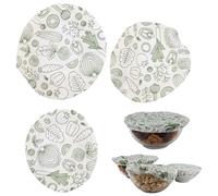 COOK CONCEPT - Set di 3 coperchi in tessuto riutilizzabili per la conservazione degli alimenti, accessorio da cucina ecologico, taglia unica, colori assortiti