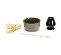 COOK CONCEPT Set tè Matcha Frusta in bambù Ciotola e Cucchiaio Verde | Bambù e ceramica, set tè matcha, frusta chasen, ciotola e cucchiaio, preparazione tradizionale, verde marrone e nero