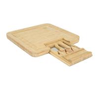 COOK CONCEPT Tagliere Aperitivo in bambù con Cassetto Coltelli Formaggio | Bambù, tagliere aperitivo, cassetto integrato, coltelli da formaggio inclusi, servizio conviviale, idea regalo, marrone
