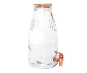 COOK CONCEPT The Home Deco Factory Fontana per Bevande con Coperchio in bambù da 3,8 Litri