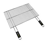 Cook’in Garden - Griglia semplice in acciaio cromato 60 × 40 cm, resistente alle fiamme e alle alte temperature, manici Soft Touch pratici, griglia barbecue esterno compatibile multi-marche