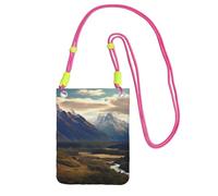 Cook National Park Mountain Landscape Crossbody Borsa per telefono per donne e uomini impermeabile mini borsa per cellulare portafoglio piccole borse a tracolla con cinturino regolabile da viaggio