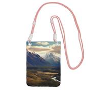 Cook National Park Mountain Landscape Crossbody Borsa per telefono per donne e uomini impermeabile mini borsa per cellulare portafoglio piccole borse a tracolla con cinturino regolabile da viaggio