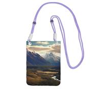 Cook National Park Mountain Landscape Crossbody Borsa per telefono per donne e uomini impermeabile mini borsa per cellulare portafoglio piccole borse a tracolla con cinturino regolabile da viaggio