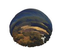 Cook National Park Mountain Landscape Cuffia da doccia per donne e uomini, grande, riutilizzabile, a doppio strato, impermeabile, con fascia elastica, per tutte le acconciature, adatta ai viaggi