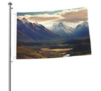 Cook National Park Mountain Landscape Flag 0,6 x 0,9 m stampa su entrambi i lati bandiere da giardino bandiera da cortile per esterni bandiere per vacanze banner regalo con occhielli sfondo