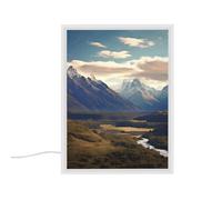 Cook National Park Mountain Landscape Vanity Mirror Specchio portatile illuminato di bellezza Specchio di bellezza Illuminazione a 3 colori dimmerabile Specchi per trucco illuminati a LED Decorazione