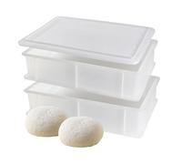 CookandSupply Contenitore per Lievitazione Pizza E Pane - Cassette Portaimpasto Certificate di Grado Alimentare - Made in Italy - 2 Box Impilabili 40x30x10 + 1 Coperchio