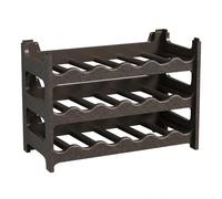 CookandSupply x TheWV Cantinetta Vino in Plastica Modulare Impilabile, Portabottiglie Effetto Pelle Martellata, 6 Bottiglie per Modulo, Scaffale Portavino Salvaspazio - Marrone Corten, 18