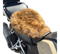 COOKENG Toffee - Cuscino per Sella Moto, in Pelle di Pecora Marrone, in Lana Merino di Alta qualità, per Avventure e Touring, Ammortizzante, termoregolante, Comfort per Tutte Le Stagioni