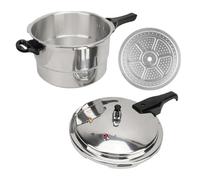 Cooker a pressione, pentole a compressione 5L con inserto a vapore, design da 9,53 pollici di cottura e costruzione leggera, pentole in lega di alluminio per pollame, carne, verdure, frutti di mare, c