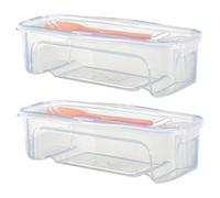 Cooker per pasta a microonde da 2 pezzi, pentola di noodle a microonde impilabile con coperchio e forchetta, senza BPA per l'ufficio scolastico del dormitorio di casa, noodle