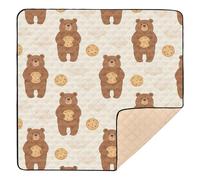 Cookie Bear Cloud - Tappetino antiscivolo per bambini e attività sportive, per interni ed esterni, monopezzo, imbottito, 127 x 127 cm