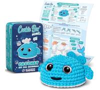 Cookie Box Kit all'uncinetto per principianti - Set regalo per realizzare Whale Luna Amigurumi Plushie - Kit per uncinetto e lavoro a maglia facile con istruzioni stampate e video tutorial passo passo