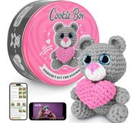 Cookie Box Kit Uncinetto per Principianti - Realizza un Amigurumi Fai-da-Te con Filato, Uncinetto, Imbottitura, PDF & Video - Regalo per Adolescenti e Adulti - Bear Ted