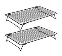 Cookie Cooling Rack Set, 34x24x5.7cm, Black Wire Stand Baking, Stackable Rectangle Cooling Rack, 2 Pieces, Perfect for Cookies, Cakes, and Pastry Refrigerate