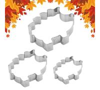 Cookie Cutter | 3 Pieces Stainless Steel Fondant Baking | Fluted Edge Frame Rectangluar Cutters for Pastries Home Party Birthday Holiday Kitchen Dessert Festival Cooking