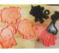 Cookie cutter Formina tagliabiscotti animali giungla leone zebra giraffat set 6
