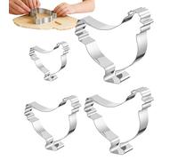 Cookie Cutter Set, 4 Pieces Stainless Steel, Chick Baking Molds, Fondant Pastry Cutters, Holiday Spring Christmas Birthday Party Celebration, Kitchen Dessert Decorating Tools
