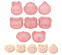 Cookie Cutters Set - 8pc Silicone Animal Molds 21x16.5cm | 3D Baking Stamps | Animal Baking Molds - 8pc Silicone Cartoon Press Tools 21x16.5cm | 3D Cookie Stamps | For Pastry Cake Decorating Clay Project