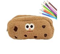 Cookie Pencil Bag - 22 cm Astuccio per matite a forma di biscotto morbido, borsa organizer scuola capacità con cerniera liscia, portapenne durevole per studenti aula custodia da viaggio | Kawaii Aest