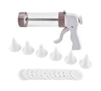 Cookie Press for Baking, Multifunctional Dessert Tool, 13 Discs and 6 Piping Tips, Easy Press Handle, Cake Decorating for Christmas Holiday Home Use, 8,66 x 5,71 Inches