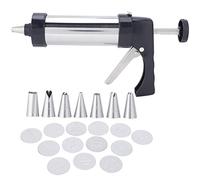 Cookie Press Maker with 20 Nozzles & Shapes | Stainless Steel Pastry Decorating Set for Baking | DIY Cookie/Cake/Dessert Tools | Includes Storage Box