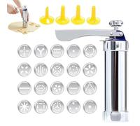 Cookie Press - Stainless Steel Baking Tool, Biscuits Baking Supplies and Cookie Making Gadget for Christmas and Holiday Parties, Home Kitchen, Apartment, Restaurant Use, Beginner & Enthusiast Bakers
