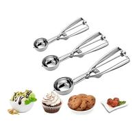 Cookie Scoop, Ice Cream Scoop, Cookie Scoops per Baking Set di 3 con Cookie Dough Scoop, 3pcs Cookie Scooper per Baking, Acciaio inox Cookie Scoop Set, Ice Cream Scooper con Trigger release