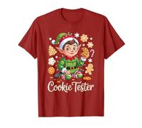 Cookie Tester Elf Christmas Cookies Lover Kid Boy Maglietta
