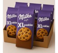 Cookies Choco - Confezione da 5 Pezzi - Biscotti Extra Large con Gocce di Cioccolato al Latte Alpino - Snack Dolce Perfetto per Pausa o Merenda per Milka XL