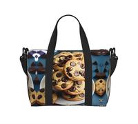 Cookies Food Chocolate Chips Biscotti Duffel Borse da Viaggio - Borse da viaggio leggere per oggetti personali, borse da palestra per uomini e donne, nero, taglia unica, Nero , Taglia unica