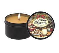 Cookies for Santa - Candela contenitore, 170 g, realizzata con cera d'api, cocco e soia, candela in latta nera, fatta a mano negli Stati Uniti, Candeo Candle (biscotti per Babbo Natale)