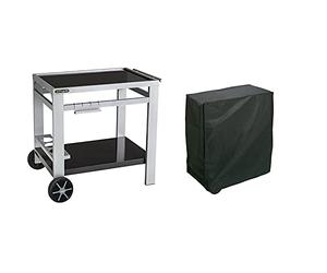 Cook'In Garden Media M Carrello Per Barbecue, Colore Nero/Argento & Rayen Aa236 Copertura Barbecue Rettangolare Peva Nero 90 X 65 X 90 Cm
