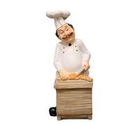 Cooking Chef Counter Top Figurine | Handmade Culinary Statue Collectible, Creative Resin Character Artwork for Cafe Desk, Food-Themed Decoration Enhancing Bar Counter Display, Vintage Cook Ornament