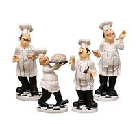 Cooking Chef Counter Top Figurine | Handmade Culinary Statue Collectible, Creative Resin Character Artwork for Cafe Desk, Food-Themed Decoration Enhancing Bar Counter Display, Vintage Cook Ornament