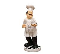 Cooking Chef Counter Top Figurine | Handmade Culinary Statue Collectible, Creative Resin Character Artwork for Cafe Desk, Food-Themed Decoration Enhancing Bar Counter Display, Vintage Cook Ornament