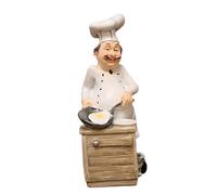 Cooking Chef Counter Top Figurine | Handmade Culinary Statue Collectible, Creative Resin Character Artwork for Cafe Desk, Food-Themed Decoration Enhancing Bar Counter Display, Vintage Cook Ornament