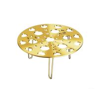 Cooking Essential - Griglia per cottura a vapore in acciaio INOX, con gambe regolabili e rimovibili, 13,5 cm, colore: oro
