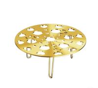 Cooking Essential - Griglia per cottura a vapore in acciaio INOX, con gambe regolabili e rimovibili, 17,5 cm, colore: oro