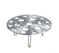 Cooking Essential - Griglia per cottura a vapore in acciaio inox, con gambe regolabili e rimovibili, 17,5 cm, colore: Argento